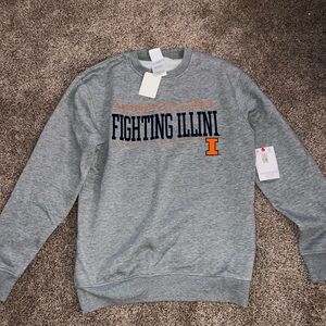 Champion Gray Fighting Illini Sweatshirt